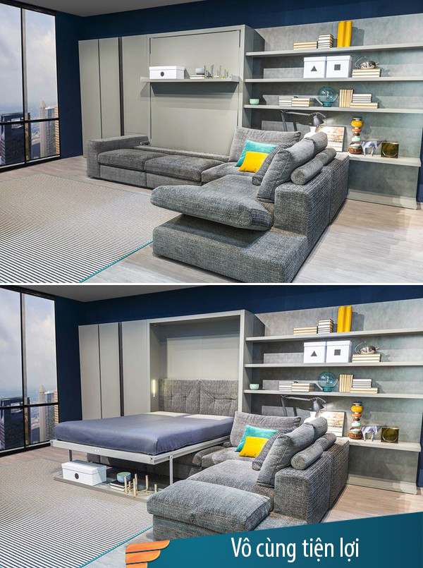 Giường âm giúp tiết kiệm không gian tối đa